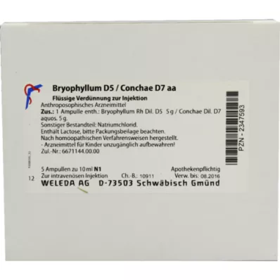 BRYOPHYLLUM D 5/Conchae D 7 ampollas, 5X10 ml