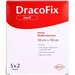DRACOFIX PEEL Compresas estériles de 10 x 10 cm, 8 veces, 5 x 2 unidades