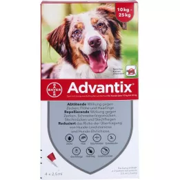 ADVANTIX Spot-on Lsg.z.Auftr.a.d.H.f.Dog 10-25 kg, 4 piezas