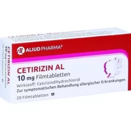 CETIRIZIN AL 10 mg comprimidos recubiertos con película, 20 unidades