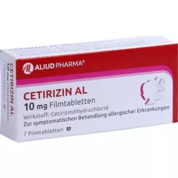 CETIRIZIN AL 10 mg comprimidos recubiertos con película, 7 unidades
