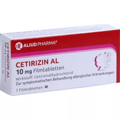 CETIRIZIN AL 10 mg comprimidos recubiertos con película, 7 unidades