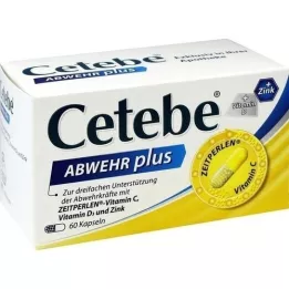 CETEBE ABWEHR más vitamina C + vitamina D3 + cápsulas de zinc, 60 piezas