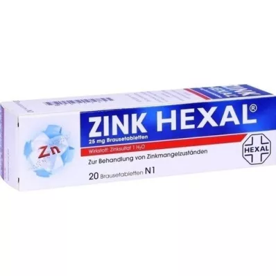 ZINK HEXAL Tabletas efervescentes, 20 piezas