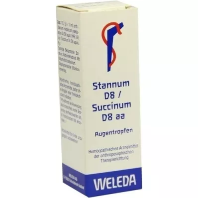 STANNUM D 8 succinum D 8 aa gotas para los ojos, 10 ml