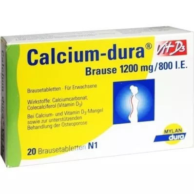 CALCIUM DURA Vit D3 efervescente 1200 mg/800 UI, 20 piezas