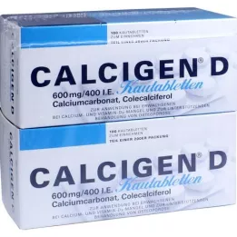 CALCIGEN D 600 mg/400 UI comprimidos masticables, 200 unidades