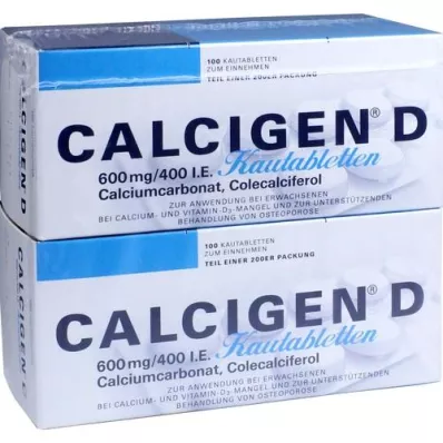 CALCIGEN D 600 mg/400 UI comprimidos masticables, 200 unidades CALCIGEN D 600 mg/400 UI comprimidos masticables, 200 unidades