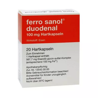 ferro sanol duodenal 100 mg, 20 piezas
