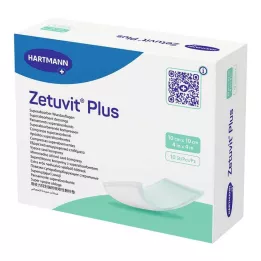 ZETUVIT Compresa absorbente Plus extra fuerte, estéril 10x10 cm, 10 uds