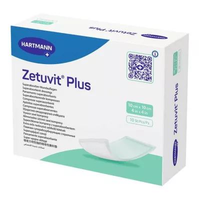 ZETUVIT Compresa absorbente Plus extra fuerte, estéril 10x10 cm, 10 uds ZETUVIT Compresa absorbente Plus extra fuerte, estéril 10x10 cm, 10 uds