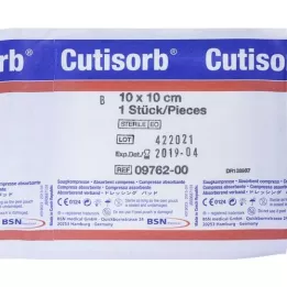 CUTISORB Compresas absorbentes estériles 10x10 cm, 1 ud