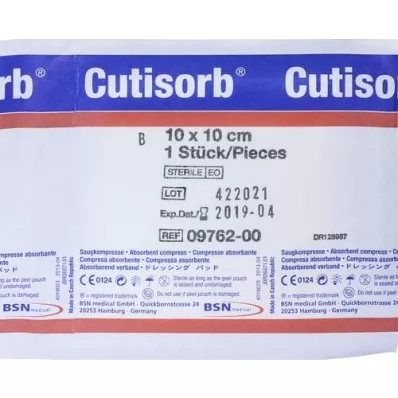 CUTISORB Compresas absorbentes estériles 10x10 cm, 1 ud