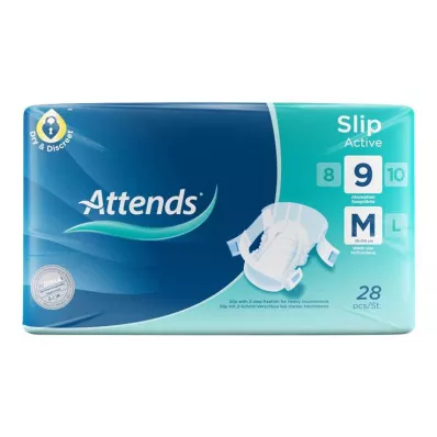 ATTENDS Slip Active 9 M, 28 piezas