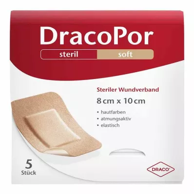 DRACOPOR Apósito 8x10 cm estéril color piel, 5 uds