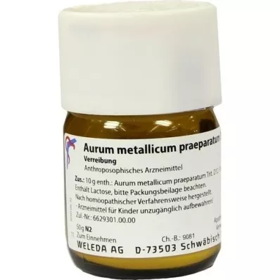 AURUM METALLICUM PRAEPARATUM D 12 Trituración, 50 g