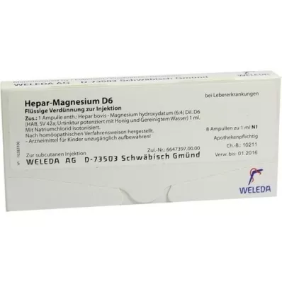 HEPAR MAGNESIUM D 6 Ampollas, 8X1 ml