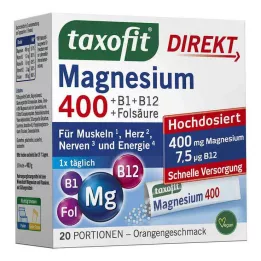 TAXOFIT Magnesio 400+B1+B6+B12+Ácido fólico 800 Gran., 20 uds