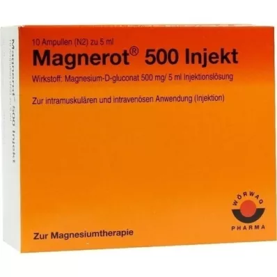 MAGNEROT 500 Ampollas Inyectables, 10X5 ml