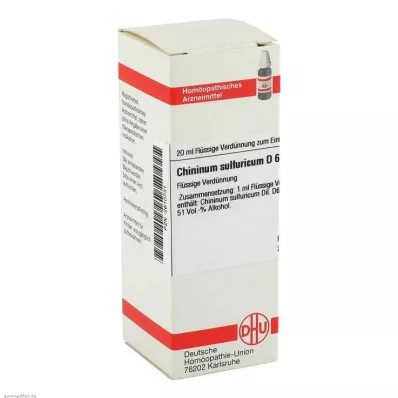CHININUM SULFURICUM D 6 Dilución, 20 ml