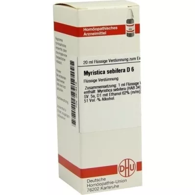 MYRISTICA SEBIFERA D 6 Dilución, 20 ml