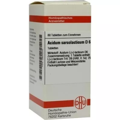 ACIDUM SARCOLACTICUM D 6 pastillas, 80 uds