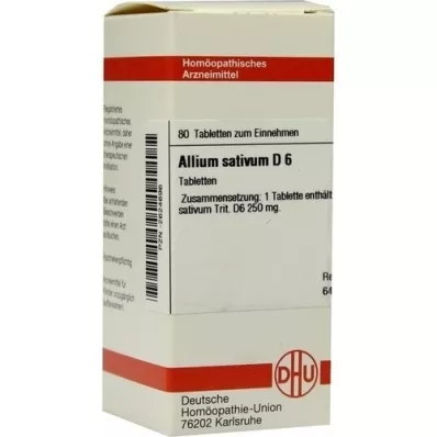 ALLIUM SATIVUM D 6 pastillas, 80 uds