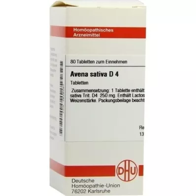 AVENA SATIVA D 4 tabletas, 80 uds