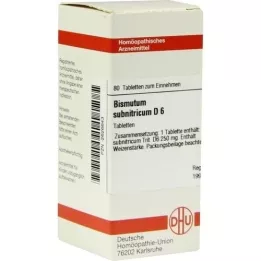 BISMUTUM SUBNITRICUM D 6 pastillas, 80 uds