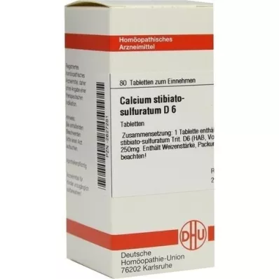 CALCIUM STIBIATO sulphuratum D 6 comprimidos, 80 uds