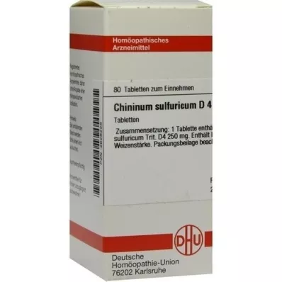 CHININUM SULFURICUM D 4 tabletas, 80 uds