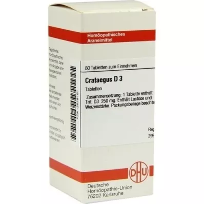 CRATAEGUS D 3 comprimidos, 80 uds