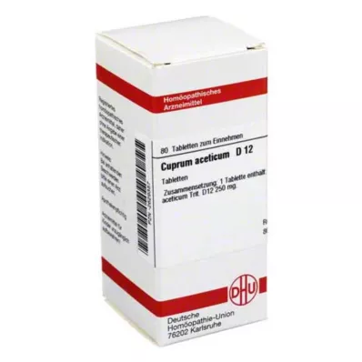 DHU Cuprum aceticum D 12 tabletas, 80 piezas