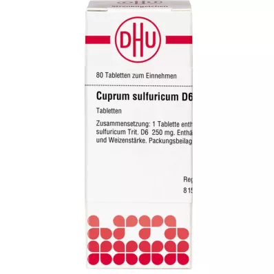 CUPRUM SULFURICUM D 6 pastillas, 80 uds