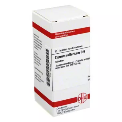 DHU Cuprum sulfuricum D 6 tabletas, 80 piezas
