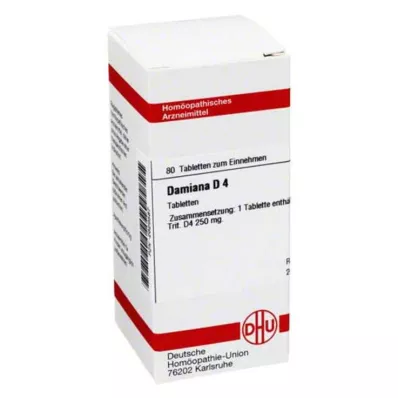DHU Damiana D 4 tabletas, 80 piezas