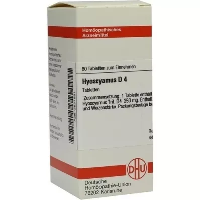 HYOSCYAMUS D 4 tabletas, 80 uds