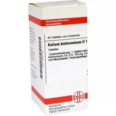 KALIUM BICHROMICUM D 12 pastillas, 80 uds