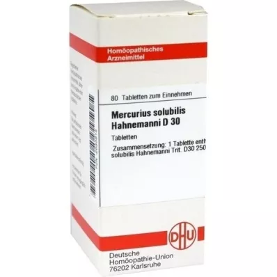 MERCURIUS SOLUBILIS Hahnemanni D 30 Comprimidos, 80 uds