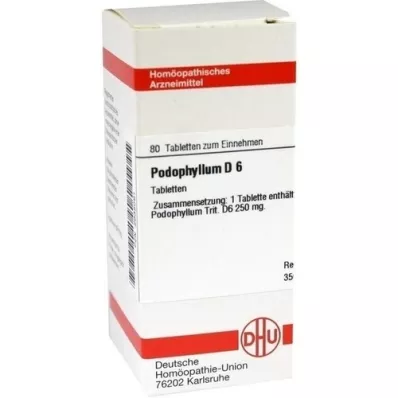 PODOPHYLLUM D 6 pastillas, 80 uds