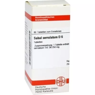 SABAL SERRULATUM D 6 pastillas, 80 uds