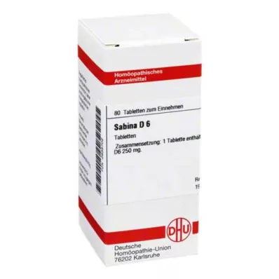 SABINA D 6 pastillas, 80 uds