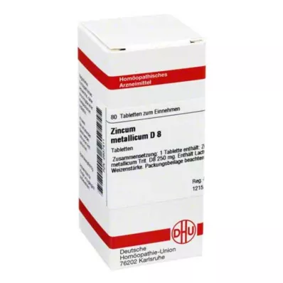 ZINCUM METALLICUM D 8 pastillas, 80 uds