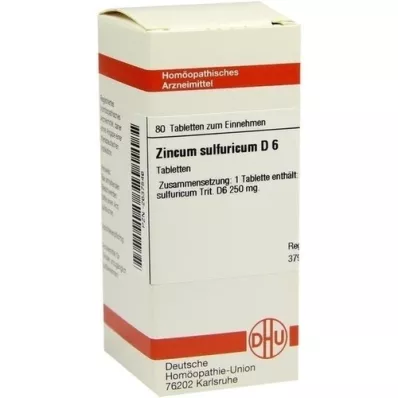 ZINCUM SULFURICUM D 6 pastillas, 80 uds