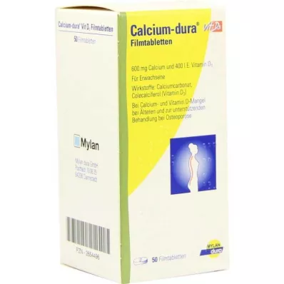 CALCIUM DURA Vit D3 comprimidos recubiertos con película, 50 uds