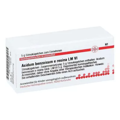 ACIDUM BENZOICUM e resina LM VI Glóbulos, 5 g