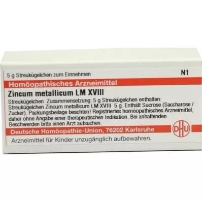 ZINCUM METALLICUM LM XVIII Glóbulos, 5 g