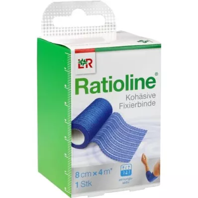 RATIOLINE venda de fijación aguda cohesiva 8 cmx4 m azul, 1 ud