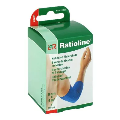 RATIOLINE venda de fijación aguda cohesiva 8 cmx4 m azul, 1 ud
