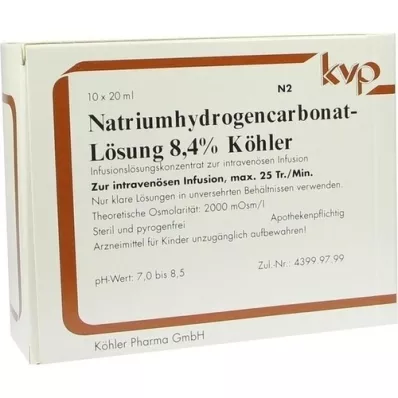 NATRIUMHYDROGENCARBONAT-Solución 8,4% Köhler, 10X20 ml